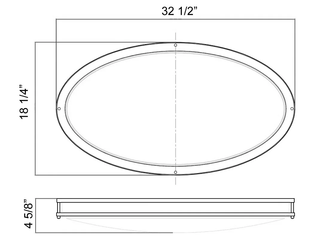 RP Lighting and Fans 35 W Flush Oval Ceiling Mount - view 2