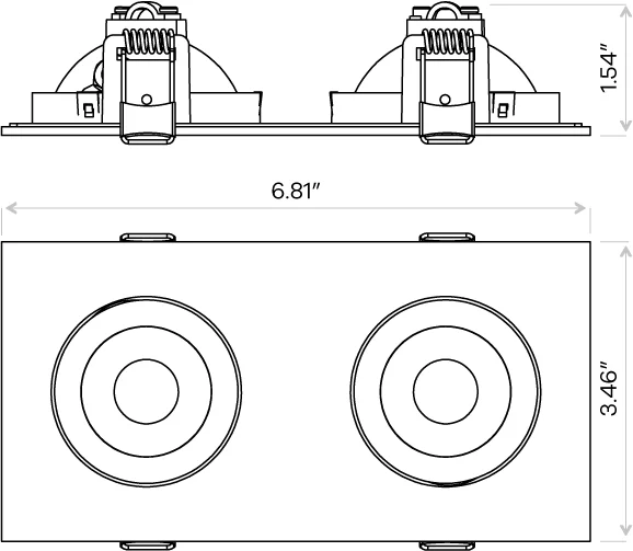 3" Double Head Multiple Floating Gimbal White - view 3