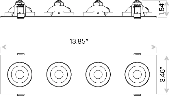 3" Four Head Multiple Floating Gimbal White - view 3