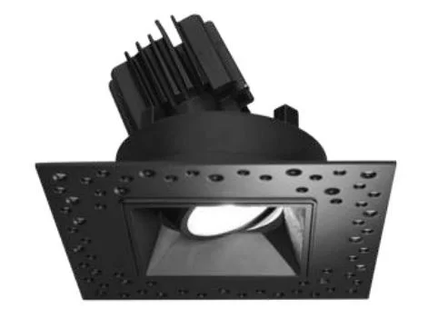 3" Square Regressed Gimbal LED High Output 11W, Trimless, 5CCT, Black Trim