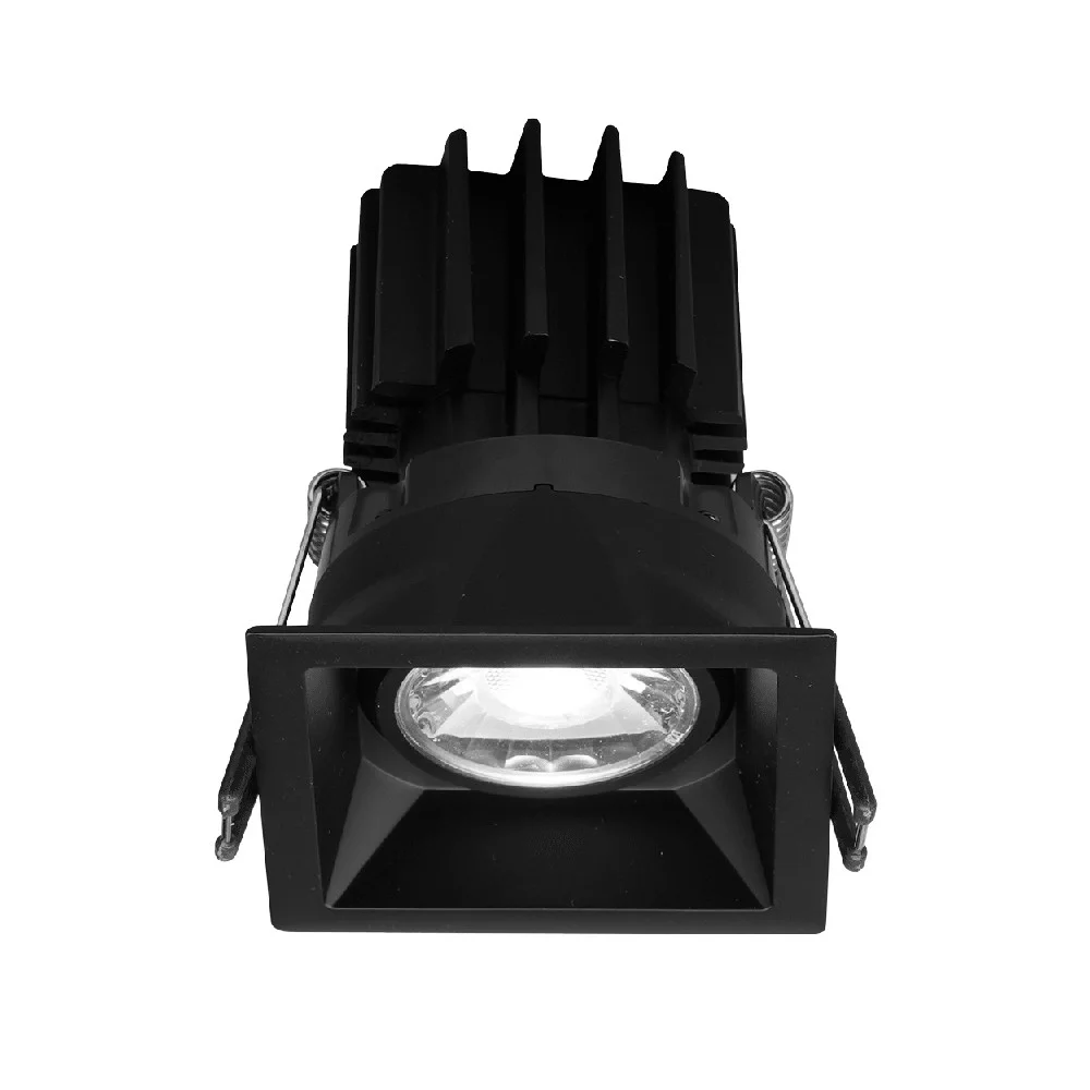 3" Square Regressed Gimbal LED High Output, 5CCT, Black Trim, 11W, Thin Trim