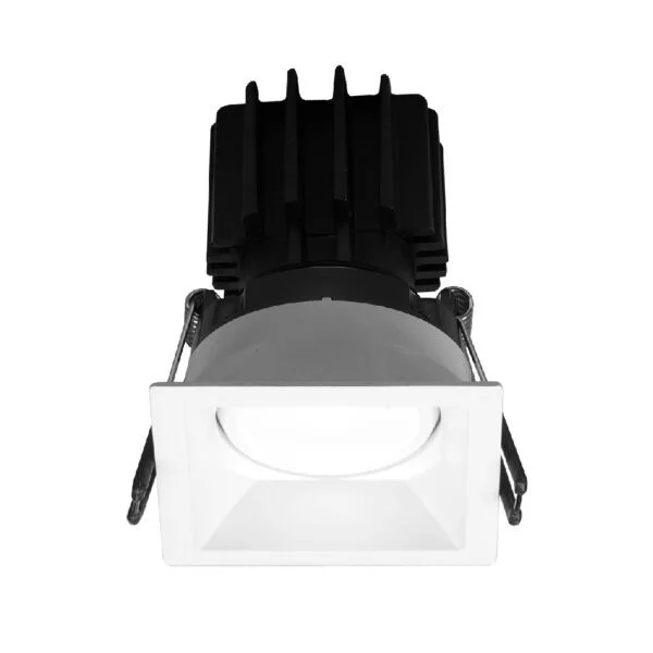 3" Square Regressed Gimbal LED, High Output, Thin Trim, Dim to Warm, White Trim