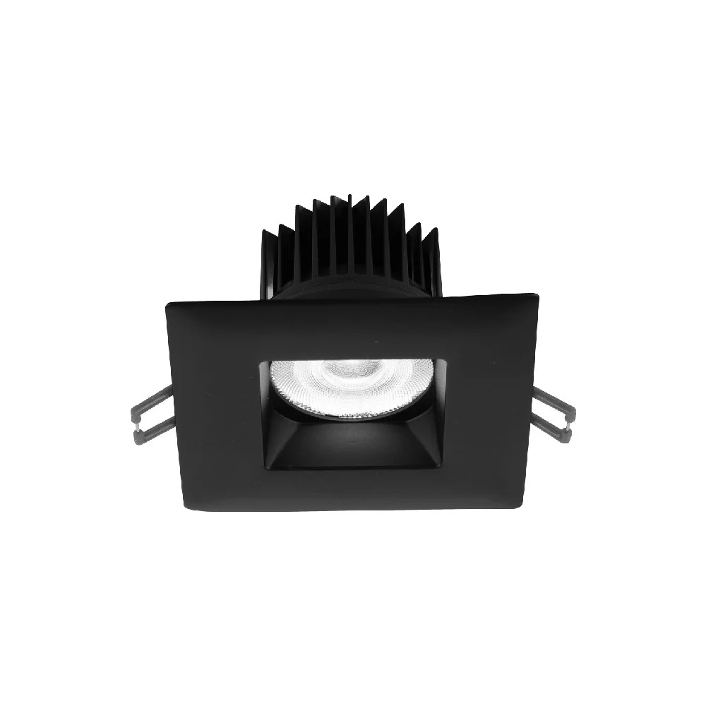 3" Square Regressed LED, 15W, 5CCT Selectable, Black Trim