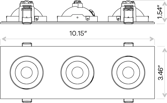 3" Triple Head Multiple Floating Gimbal White - view 3