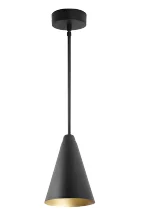 3CCT Cone Pendant with 5FT Adjustable Downrod, Black Finish
