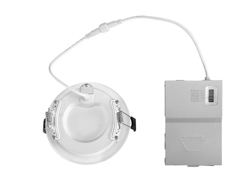 3in Circular LED Baffled Wafer Downlight feat. Color Select, 6.5W, 2700 / 3000 / 3500 / 4000 / 5000K...