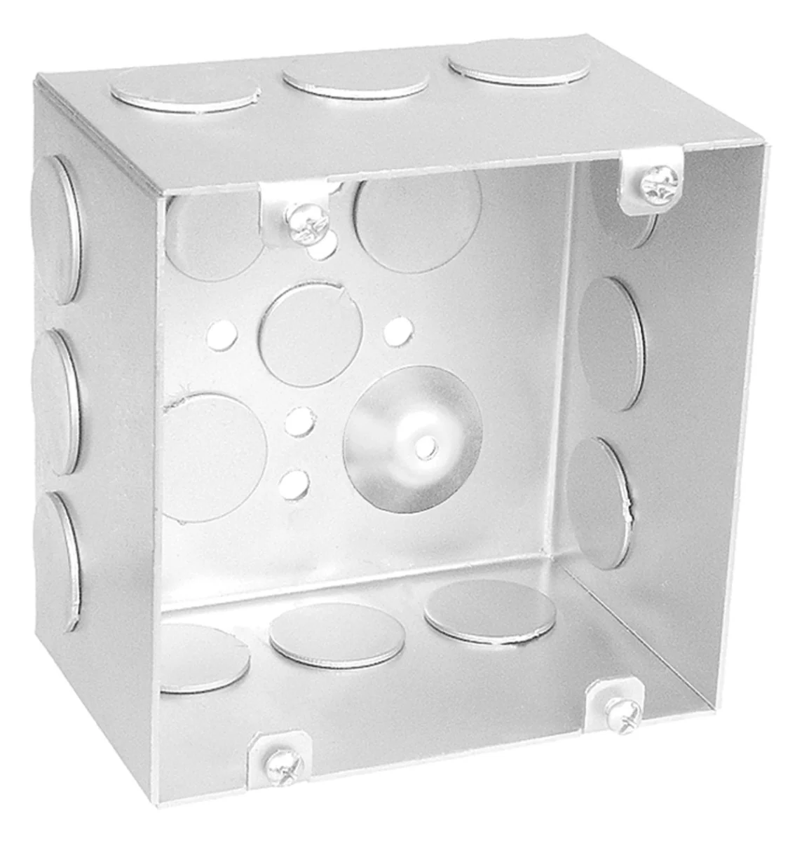 4-11/16" Square Box, 3" Deep, Welded, with Conduit KO's