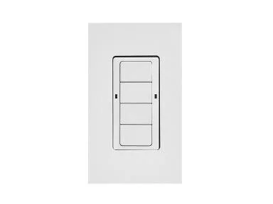 4-Button Wireless Bluetooth Mesh Wall Controller, Network Silvair 4 Scenes, 120-277V, Wall Switch, White