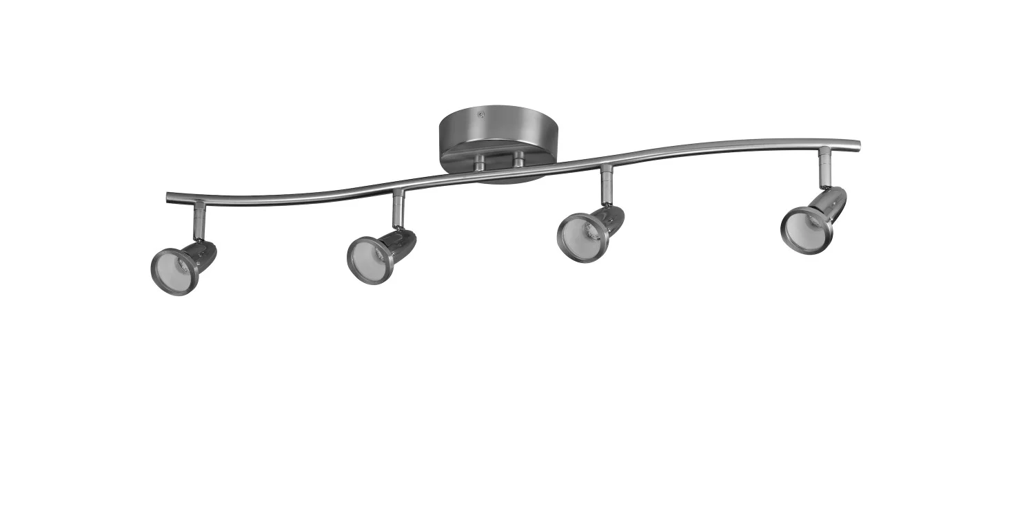 4 Head LED Light Bar, Brushed Nickel Finish