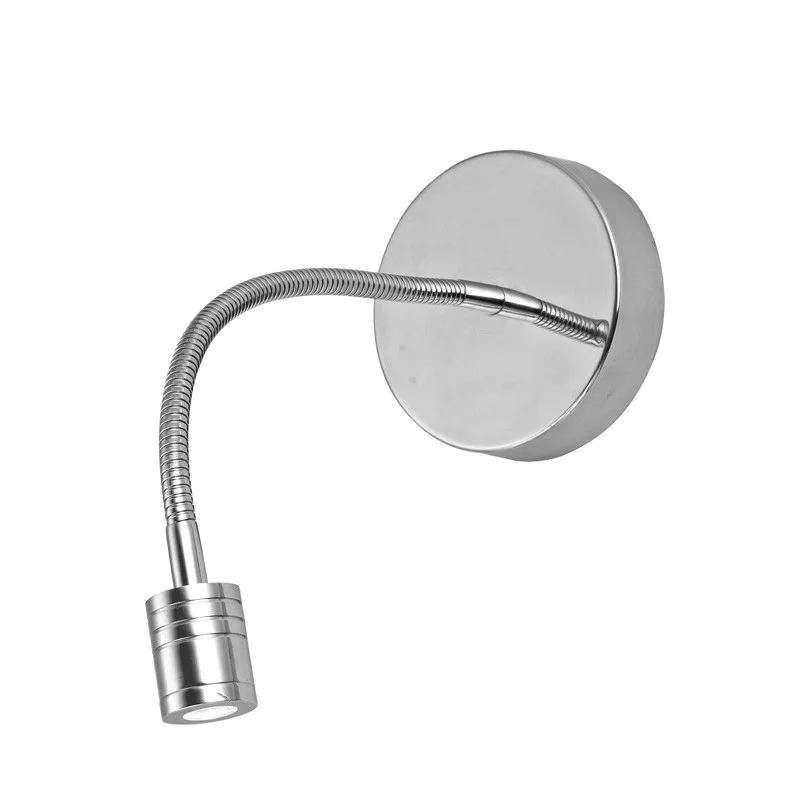 4-Inch 1 W LED Wall Sconce Reading Light With On/Off Switch, Acrylic Satin Nickel Shade