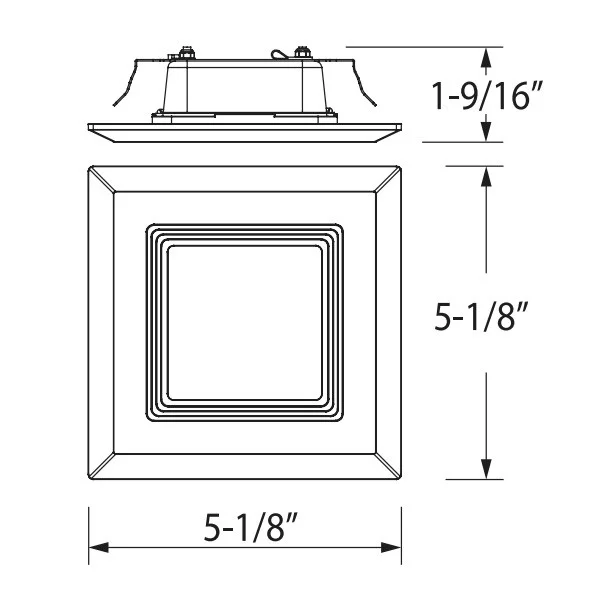 4-Inch 11 W LED Recessed Square Module - view 2