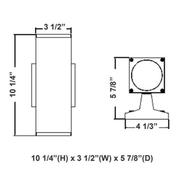 4-Inch 24 W Square Cylinder Up/Down LED Lighting - view 2