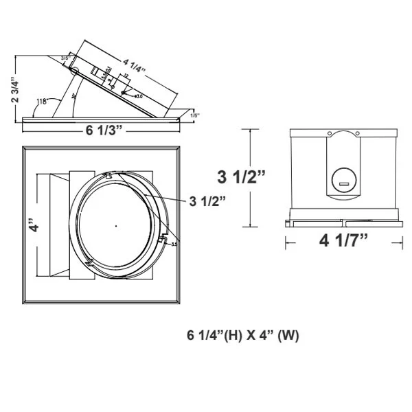 4-Inch Commercial Square & Wall Wash Recessed LED Light - CCT Adjustable - view 2