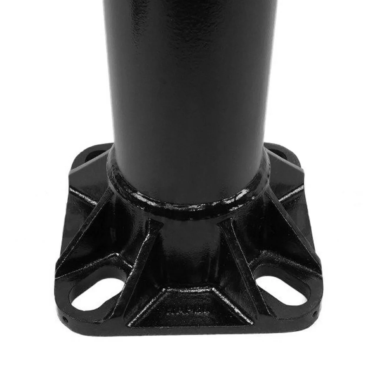 3" Round Aluminum Light Pole - Anchor Based, 8-14 Feet High, Black Powder Coat, 0.125" Wall Thickness, Quick-Ship