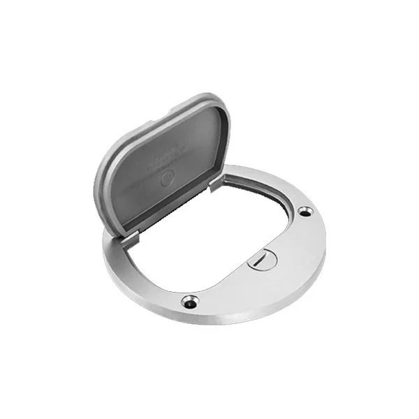 4-Inch Round Diameter Flush Flip-Lid Cover - Tamper Weather Resistant