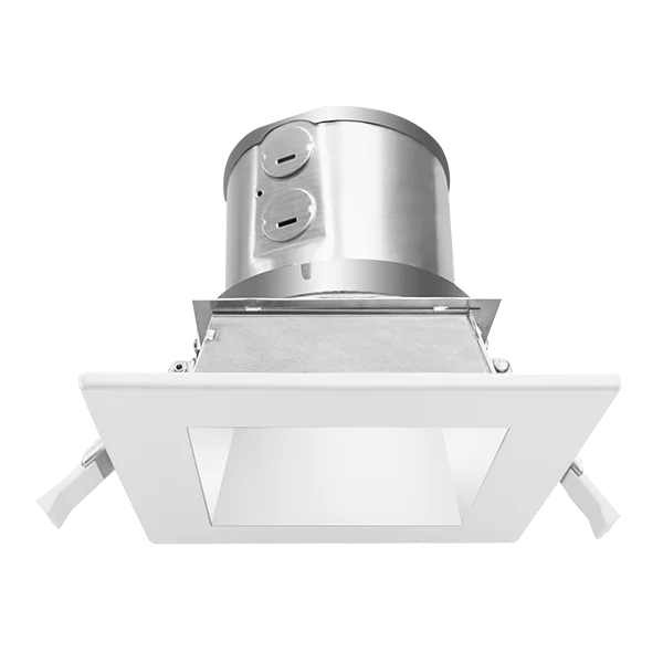 4-Inch Square 40 W LED Commercial Clip-On/Snap-In Recessed Light - Power and CCT Adjustable