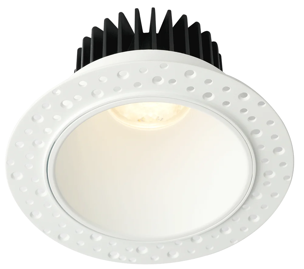 4-Inch Trimless Round White Reflector, Invisible Trim