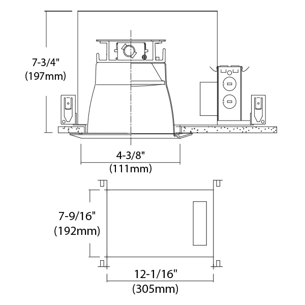 4" LED IC/AIR-TIGHT Commercial Flat Frame-in Kit, 14W, Universal Triac/ELV Dimming - view 2