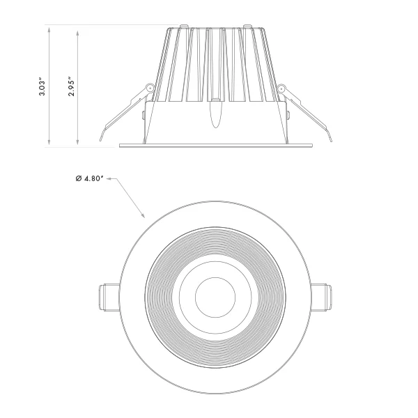 4” Mini Recessed Round Downlight, 3-CCT Selectable - view 2