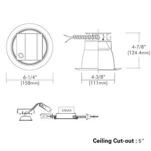 4” Non-IC, 14W Architectural Retrofit Kit Downlight with Interchangeable Reflector Trims, UTD Driver - view 2