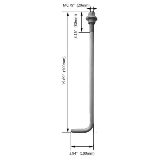 4-Piece Anchor Bolt Kit with Positioning Plate for 10–25 ft Poles - view 2