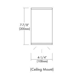 4" Square Ceiling Mount LED Cylinder, 13W, 80/90 CRI, Triac/ELV Dimming - view 2