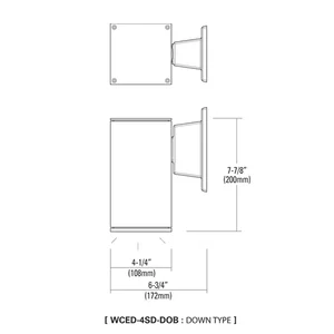 4” Wall Mount Square Cylinder Down Light, 13W, 80/90 CRI - view 2