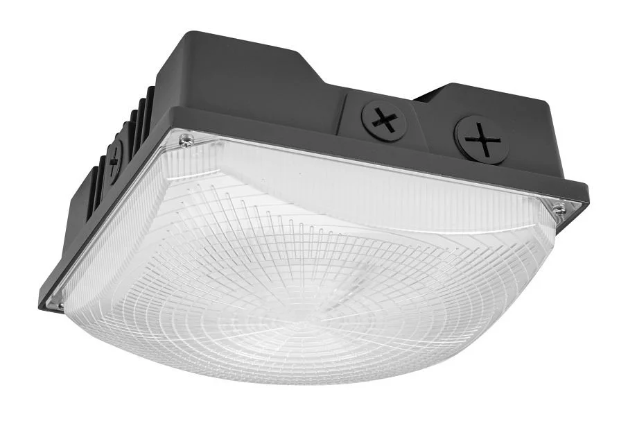 40W LED Canopy. 5000K. 8" Square Housing. 120-277V Input. 160° Beam Angle. Bronze