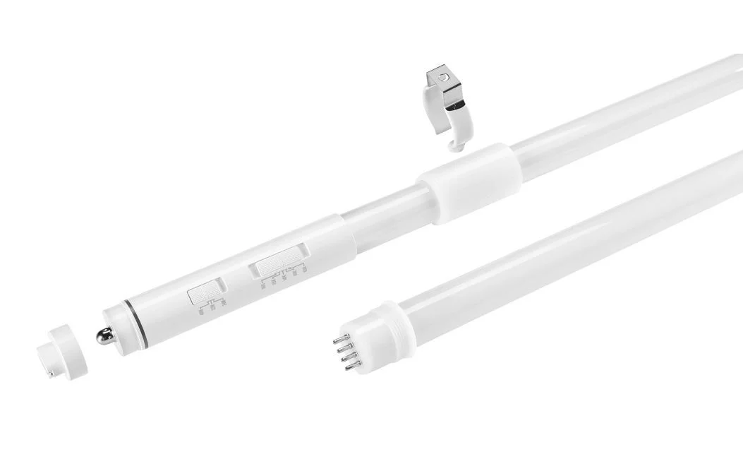 40W LED T8 Lamp, 8ft Long, 2-Piece Glass Construction, 5CCT Selectable (30 / 35 / 40 / 50 / 6500K), 3 Power Level Select