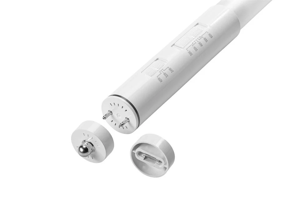 40W LED T8 Lamp, 8ft Long, Glass Construction, 5CCT Selectable (30 / 35 / 40 / 50 / 6500K), 3 Power Level Select (40 / 3