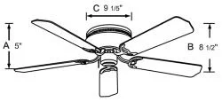 42-Inch Sweep Royal Knight Hugger 5 Blade Ceiling Fan - view 2