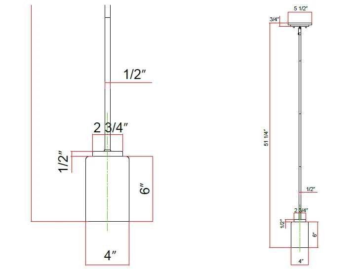 4615 Series, Brushed Nickel No Lamp Mini Pendant - view 2