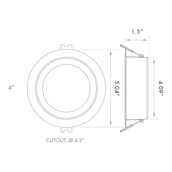 4" Adjustable Gimbal Mini Panel, Color Selectable, High Output, Smooth, Wet Location Rated - view 2