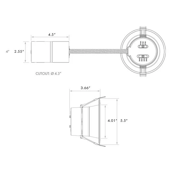 4" Commercial Downlight, CCT & Wattage Select, Smooth Trim - view 2