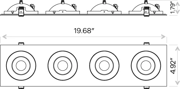 4" Four Head Multiple Floating Gimbal White - view 3