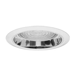 4" Haze Regressed Lens Clear Reflector Collar & White Trim Ring for Commercial