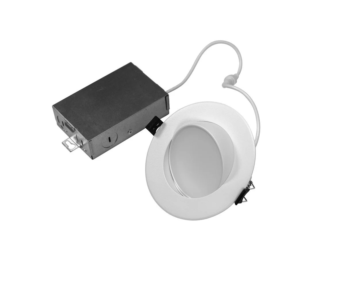 4" LED Canless Slim Fit Gimbal Downlight, Adjustable, CCT Selectable - view 4