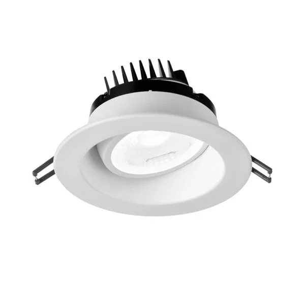 4" Round Regressed Gimbal LED, 11.4W, 3000K to 1800K Dim to Warm, White