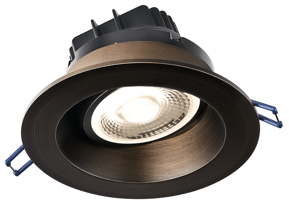 4" Round Regressed Gimbal LED 11.4W, 3000K to 1800K Dim to Warm, Oil Rubbed Bronze