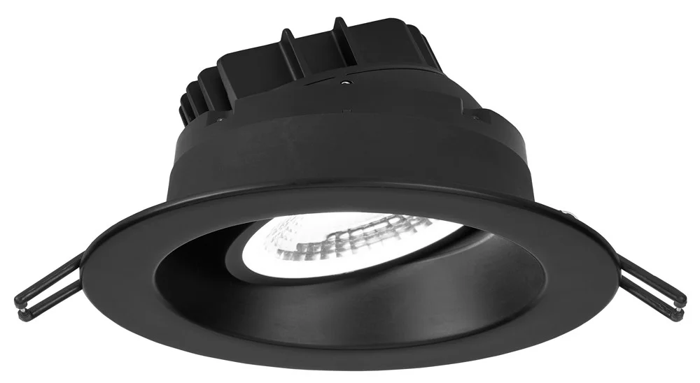 4" Round Regressed Gimbal LED High Output, 15W, 3000K to 1800K Dim to Warm, Black