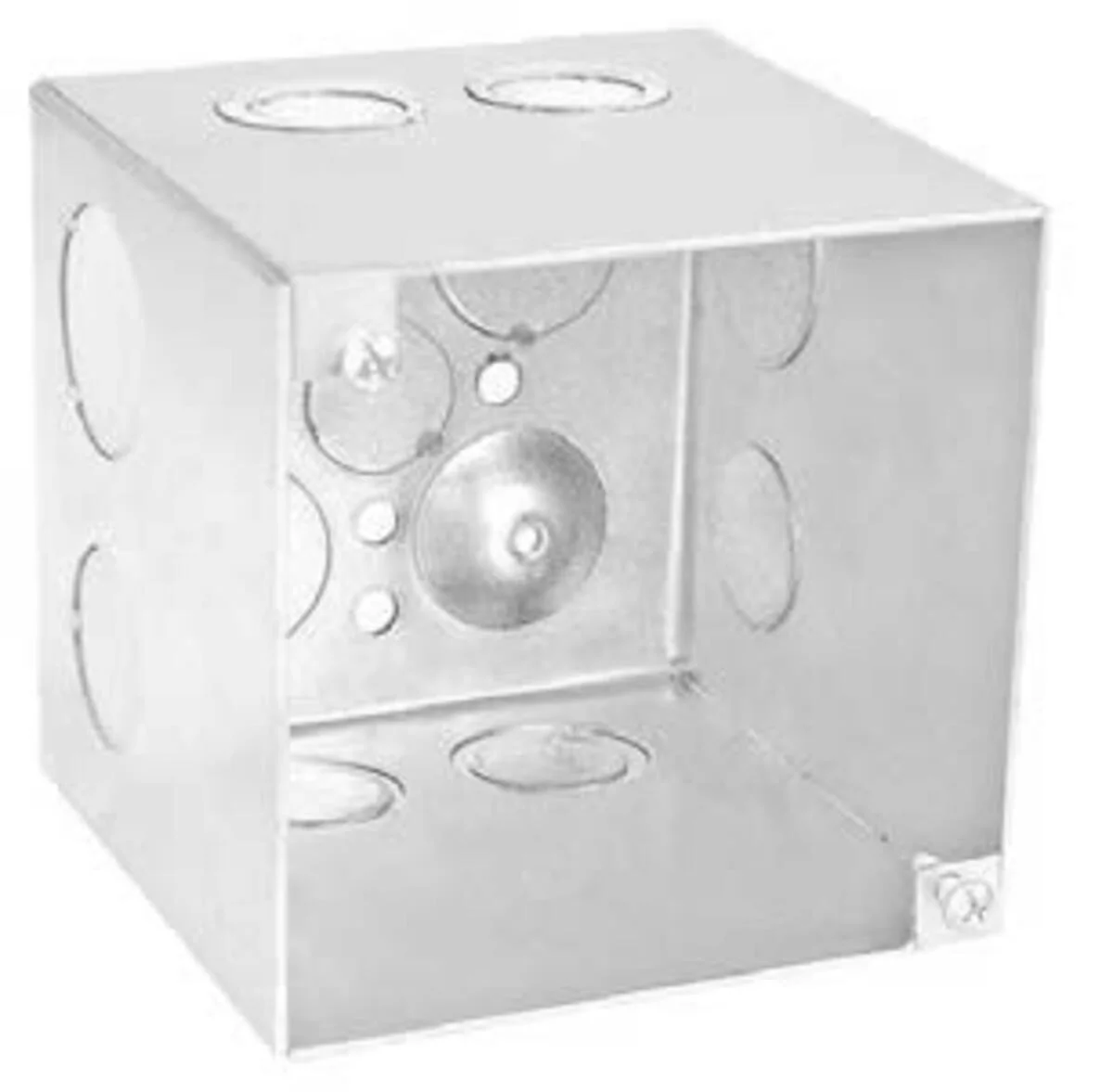 4" Square Box, 3-1/2" Deep - Welded, with Conduit Knockouts