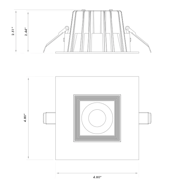 4" Square Downlight, 3-CCT Selectable - view 2