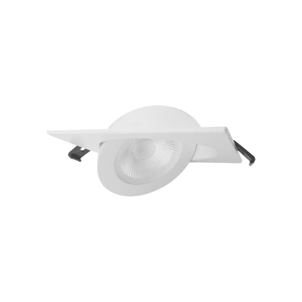 4" Square Floating Gimbal Recessed LED, 5CCT, 9W, White Trim
