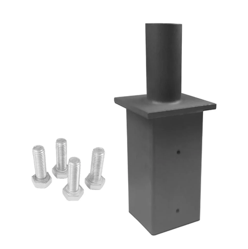 4" Square Pole Mount Bracket, 2-3/8" O.D. Vertical Tenon, Dark Bronze, Max EPA 0.3