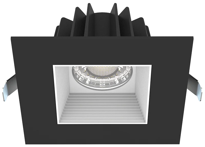 4" Square Recessed LED 15W, Black Trim, Baffle Reflector, 5CCT