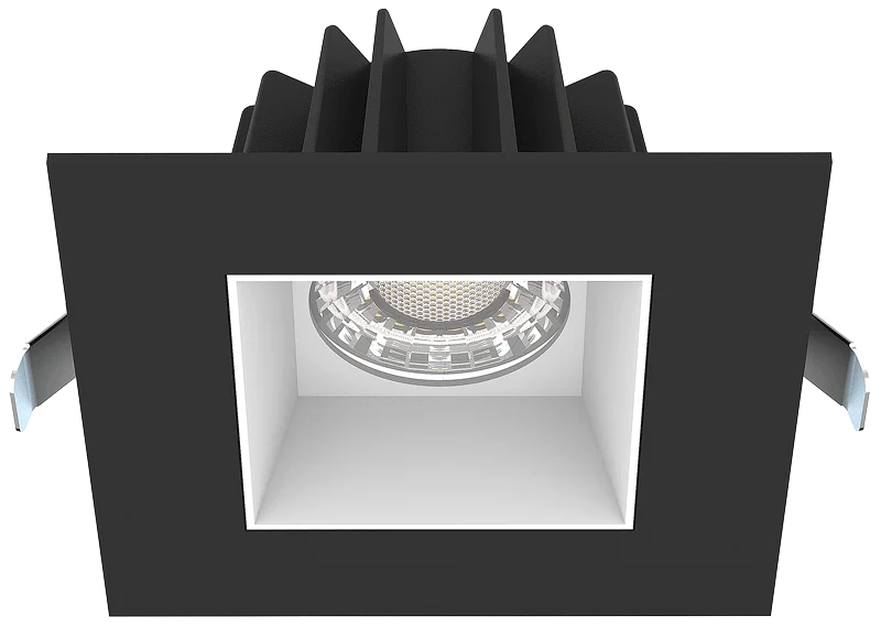 4" Square Recessed LED 15W, Black Trim, Smooth Reflector, 5CCT