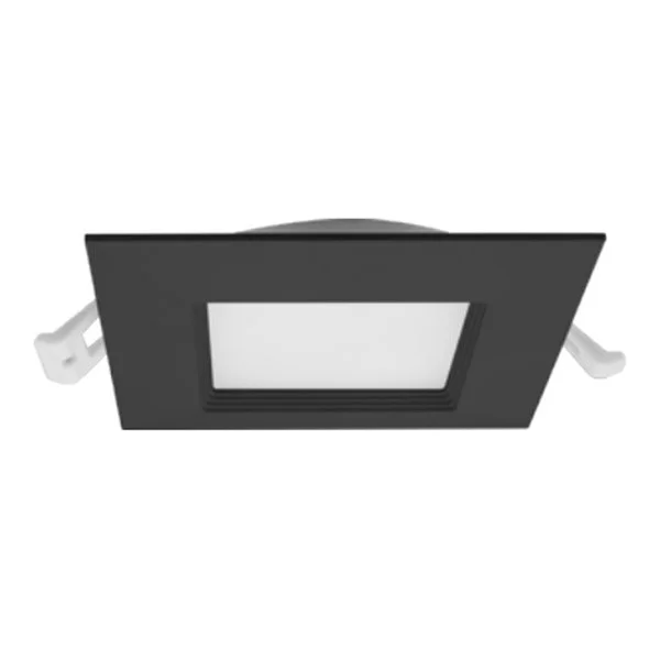 4" Square Regressed Baffle LED, 9W, Selectable CCT, Black Finish