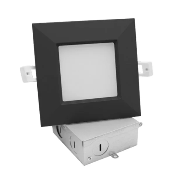 4" Square Regressed Baffle LED, 9W, Selectable CCT, Black Finish - view 2