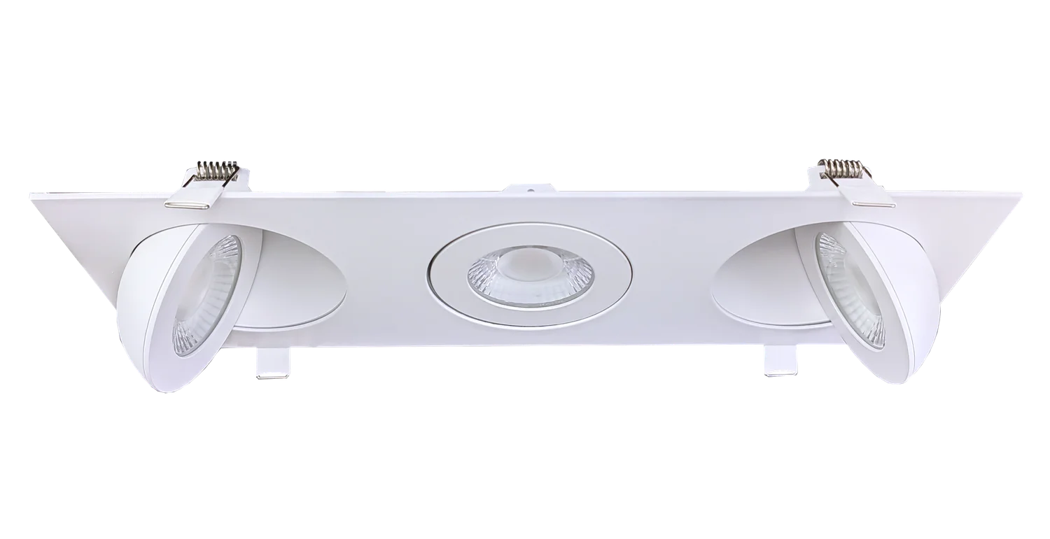 4" Triple Head Multiple Floating Gimbal White - view 2