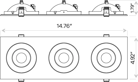 4" Triple Head Multiple Floating Gimbal White - view 3